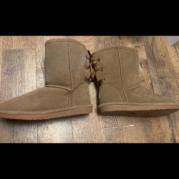 BEARPAW Hickory ELIZABETH II Suede BOOTIE Women WOOL LINING Like NEW SIZE 7 US - Picture 3 of 11
